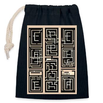 My Design - Closable cotton gift bag (14x20cm) - navy - Front