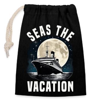 Seas The Vacation Cruise Ship Vacation Group - Verschließbarer Geschenkbeutel aus Baumwolle (14x20cm) - Schwarz - Vorne