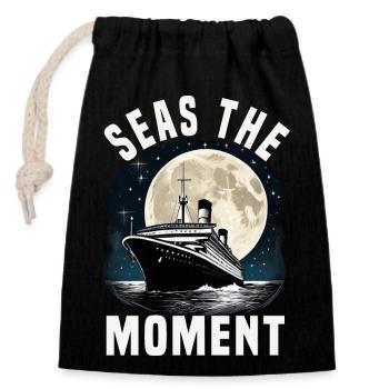 Seas The Moment Cruise Ship Vacation Group - Verschließbarer Geschenkbeutel aus Baumwolle (14x20cm) - Schwarz - Vorne