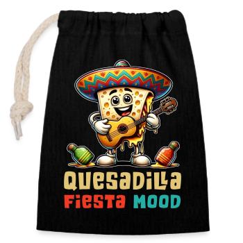 Quesadillas Fiesta Mood Mexico - Closable cotton gift bag (14x20cm) - black - Front