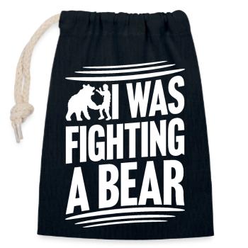 I Was Fighting A Bear Surgery Broken Arm Injury - Closable cotton gift bag (14x20cm) - navy - Front