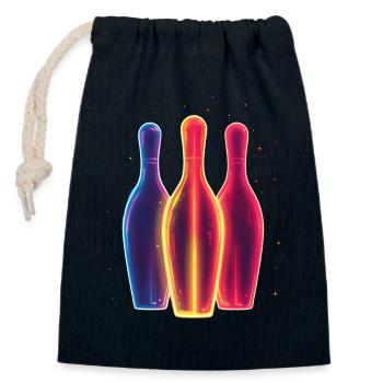 90s Bowling - Closable cotton gift bag (14x20cm) - navy - Front