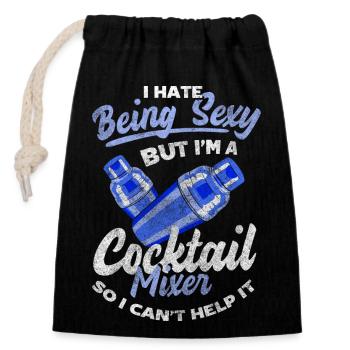 Cocktail Drinks Drinks Celebrations - Closable cotton gift bag (14x20cm) - black - Front