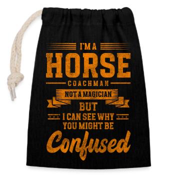 Carter Riding Travel Pony - Sac cadeau en coton avec cordon (14 x 20 cm) - noir - Devant