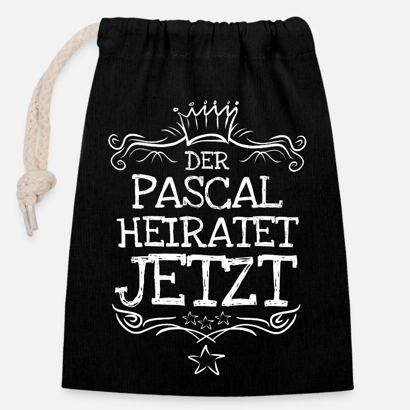 Pascal - Verschließbarer Geschenkbeutel aus Baumwolle (14x20cm) - Schwarz