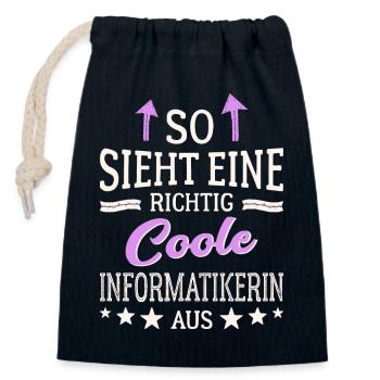 So sieht eine richtig coole Informatikerin aus - Verschließbarer Geschenkbeutel aus Baumwolle (14x20cm) - Navy - Vorne
