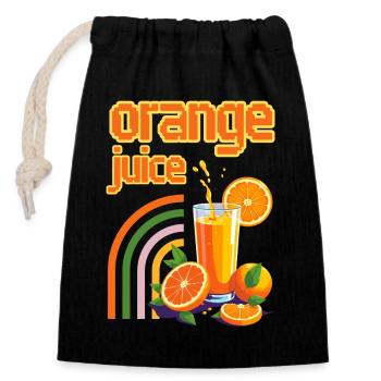 Orange Juice - Closable cotton gift bag (14x20cm) - black - Front