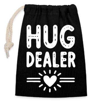 Hug Dealer - Closable cotton gift bag (14x20cm) - black - Front