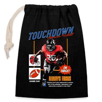Joueur de football américain États-Unis America Sports Splash - Sac cadeau en coton avec cordon (14 x 20 cm) - noir - Devant