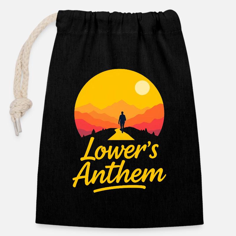 Lower s Anthem - Sac cadeau en coton avec cordon (14 x 20 cm) - noir