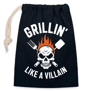 Grillen Schädel Inferno T-Shirt Design - Verschließbarer Geschenkbeutel aus Baumwolle (14x20cm) - Navy - Vorne