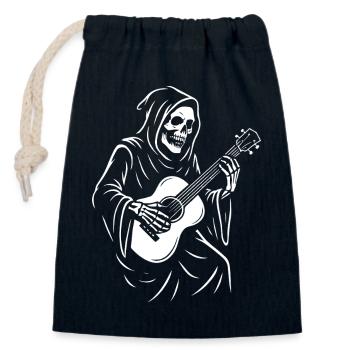 Grim Reaper Jouer de la guitare Design - Sac cadeau en coton avec cordon (14 x 20 cm) - bleu marine - Devant