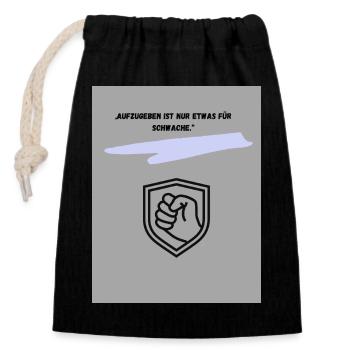 Symbole motivant de la pression de protection - Sac cadeau en coton avec cordon (14 x 20 cm) - noir - Devant