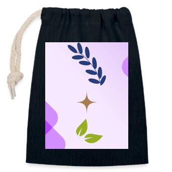 Minimalist Nature-inspired Leaf Design - Closable cotton gift bag (14x20cm) - navy - Front