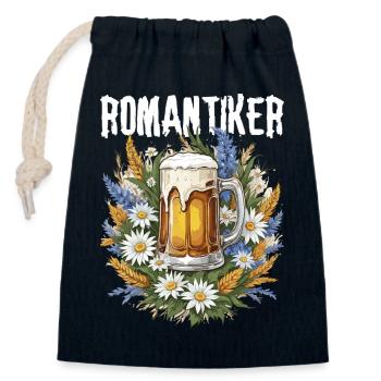 Romantiker Bierkrug mit Blumen Trachtenshirt Bier - Verschließbarer Geschenkbeutel aus Baumwolle (14x20cm) - Navy - Vorne