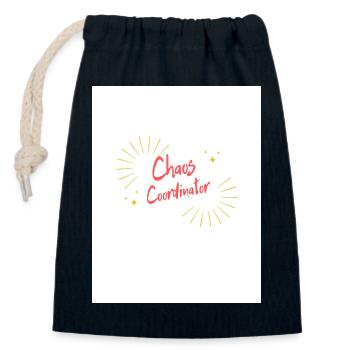 Coordinator of Common Chaos - Closable cotton gift bag (14x20cm) - navy - Front