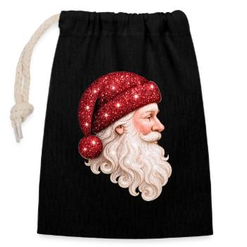 STAR SANTA — Red Glitter MAX  - Verschließbarer Geschenkbeutel aus Baumwolle (14x20cm) - Schwarz - Vorne
