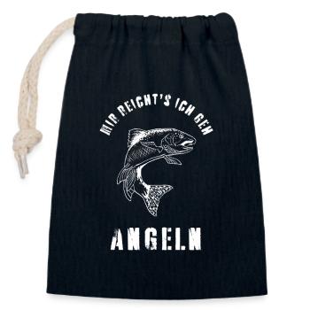 Mir reicht's ich geh ANGELN Lustig Fischen - Verschließbarer Geschenkbeutel aus Baumwolle (14x20cm) - Navy - Vorne