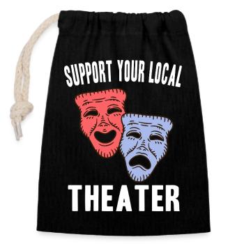Theater Schauspieler Geschenkideen - Verschließbarer Geschenkbeutel aus Baumwolle (14x20cm) - Schwarz - Vorne