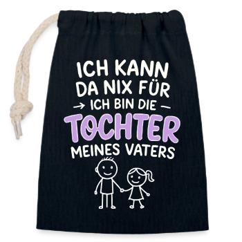 Ich Kann Da Nix Für - Lustige Tochter Spruch - Verschließbarer Geschenkbeutel aus Baumwolle (14x20cm) - Navy - Vorne