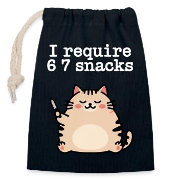 6-7 Internet Meme 6 7 Snack Katze - Verschließbarer Geschenkbeutel aus Baumwolle (14x20cm) - Navy - Vorne