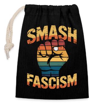 Smash Fascism - T-shirt antifasciste - Sac cadeau en coton avec cordon (14 x 20 cm) - noir - Devant