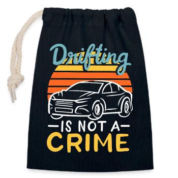 Le drift rétro n’est pas un design de voiture criminelle au coucher du film - Sac cadeau en coton avec cordon (14 x 20 cm) - bleu marine - Devant