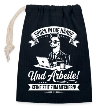 Spit in your hands, work! - Closable cotton gift bag (14x20cm) - navy - Front