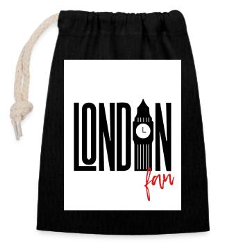 London Fan - Verschließbarer Geschenkbeutel aus Baumwolle (14x20cm) - Schwarz - Vorne
