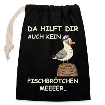 Betrunken Hamburg Fischmarkt - Verschließbarer Geschenkbeutel aus Baumwolle (14x20cm) - Schwarz - Vorne