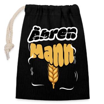 Un homme de maïs dit amusant sur le blé pour les agriculteurs - Sac cadeau en coton avec cordon (14 x 20 cm) - noir - Devant