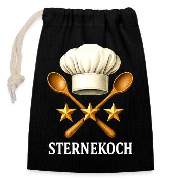 Sternekoch Bester Koch Geschenk Koch Kostüm Küche - Verschließbarer Geschenkbeutel aus Baumwolle (14x20cm) - Schwarz - Vorne