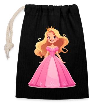 Princess in a pink dress - Closable cotton gift bag (14x20cm) - black - Front