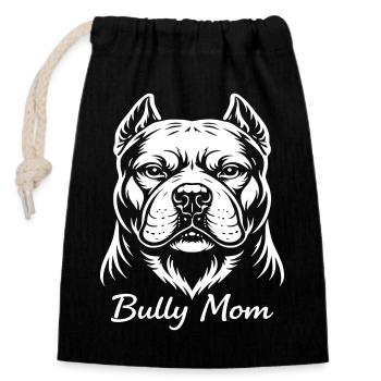 Bully Mom - Closable cotton gift bag (14x20cm) - black - Front