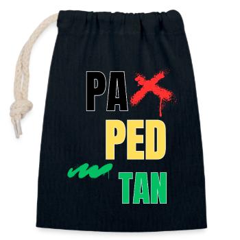 pa_ped_tan - Closable cotton gift bag (14x20cm) - navy - Front