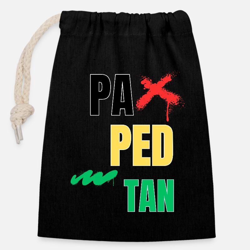 pa_ped_tan - Closable cotton gift bag (14x20cm) - black