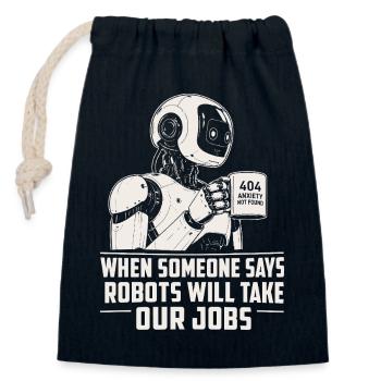 Roboter 404: Roboter übernehmen unsere Jobs - Verschließbarer Geschenkbeutel aus Baumwolle (14x20cm) - Navy - Vorne
