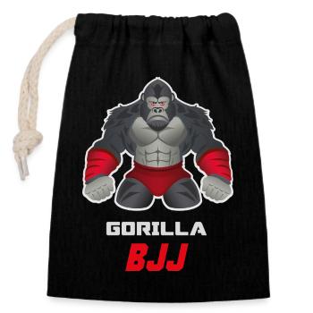 Conception de bêtes grappinantes de BJJ gorille - Sac cadeau en coton avec cordon (14 x 20 cm) - noir - Devant