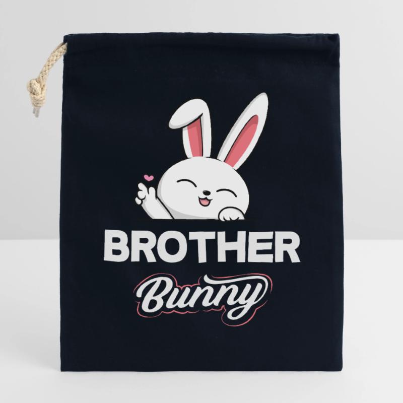 Happy Easter Sweet Easter Bunny Egg Hunt Easter Eggs Closable cotton gift bag (14x20cm)