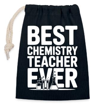 Best Chemistry Teacher Ever - Closable cotton gift bag (14x20cm) - navy - Front