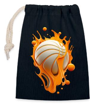Melting Basketball - Closable cotton gift bag (14x20cm) - navy - Front