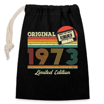 Original 1973 limited Edition Jahrgang Geburtsjahr - Verschließbarer Geschenkbeutel aus Baumwolle (14x20cm) - Schwarz - Vorne