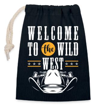 Western Bandit Rodeo - Closable cotton gift bag (14x20cm) - navy - Front