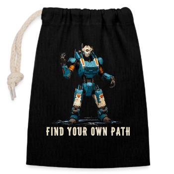 Find Your Own Path 2 - Closable cotton gift bag (14x20cm) - black - Front