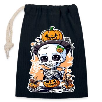 Halloween Knut - Verschließbarer Geschenkbeutel aus Baumwolle (14x20cm) - Navy - Vorne