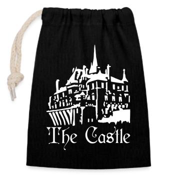 The White Castle - Closable cotton gift bag (14x20cm) - black - Front