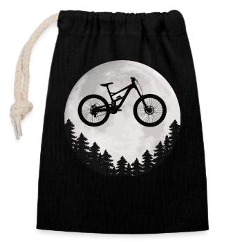 Mountain Bike Moon Mountain Biker Moon - Closable cotton gift bag (14x20cm) - black - Front