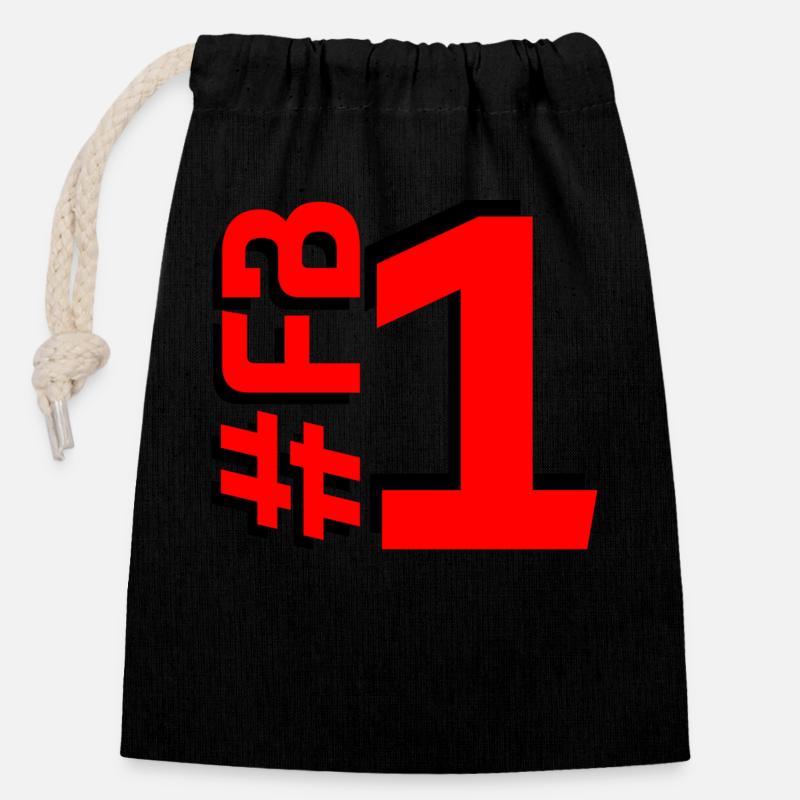 FB1 - Sac cadeau en coton avec cordon (14 x 20 cm) - noir