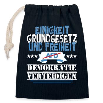AfD stoppen gegen rechts Demokratie verteidigen - Verschließbarer Geschenkbeutel aus Baumwolle (14x20cm) - Navy - Vorne