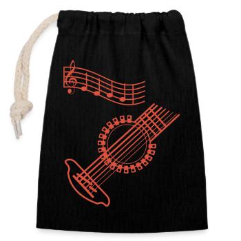 Musicien guitare - Sac cadeau en coton avec cordon (14 x 20 cm) - noir - Devant